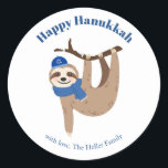Adesivo Cute Hanukkah Sloth<br><div class="desc">Ladeira de Hanukkah bonita personalizada design.</div>