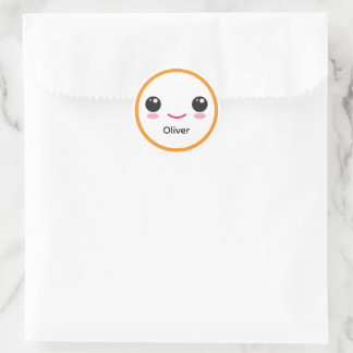 Adesivo Cute Happy Kawaii Smile Custom Sticker Orange