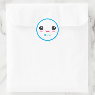 Adesivo Cute Happy Kawaii Smile Customizable Sticker Blue
