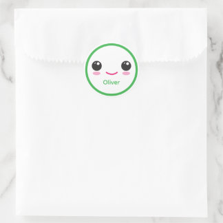 Adesivo Cute Happy Kawaii Smile Customizable Sticker Green