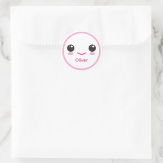 Adesivo Cute Happy Kawaii Smile Customizable Sticker Pink