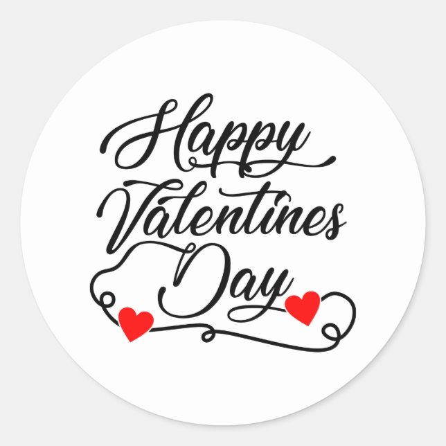 Adesivo Cute Happy Valentine's Day word art  (Frente)