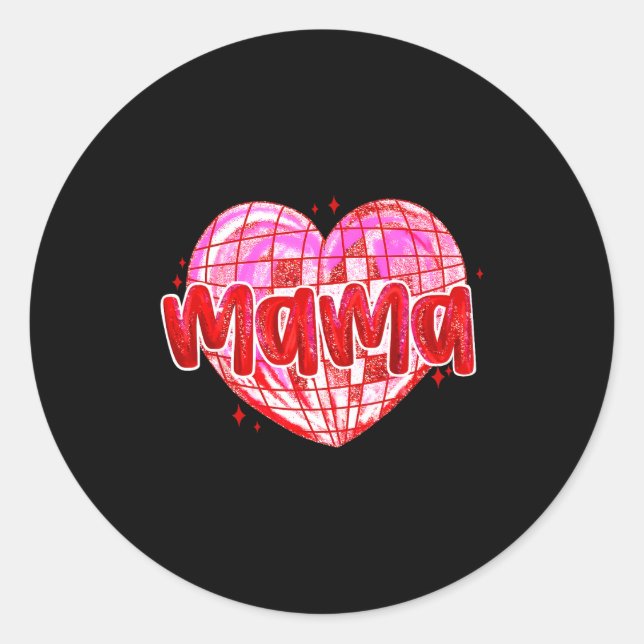 Adesivo Cute Heart Mama Valentines Day Mom Wife  (Frente)