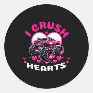 Adesivo Cute Hearts Monster Truck Meninos T de Valentim
