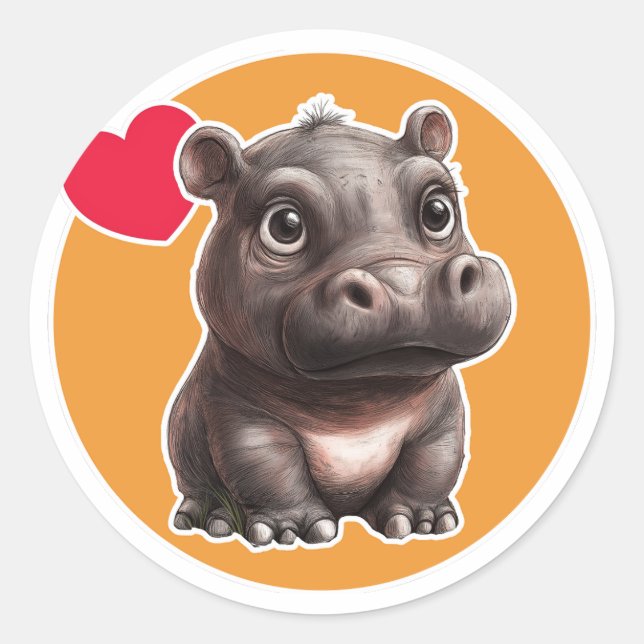 Adesivo Cute Hippo (Frente)