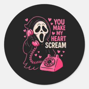 Adesivo Cute Horror Assustador Faça Meu Coração Gritar Dia