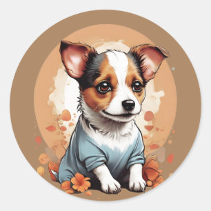 Adesivo Cute Jack Russell Puppy