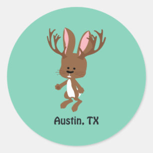 Adesivo Cute Jackalope - Austin, Texas