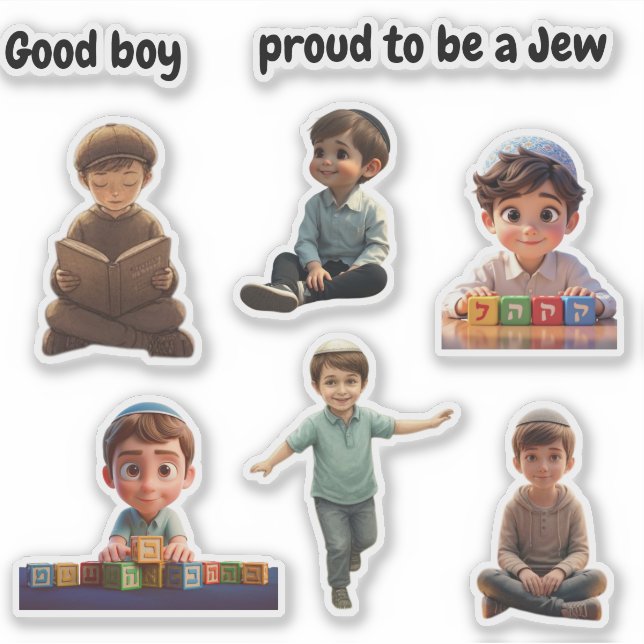 Adesivo Cute Jewish Kids Sticker – “I’m Proud to Be Jewish (Frente)
