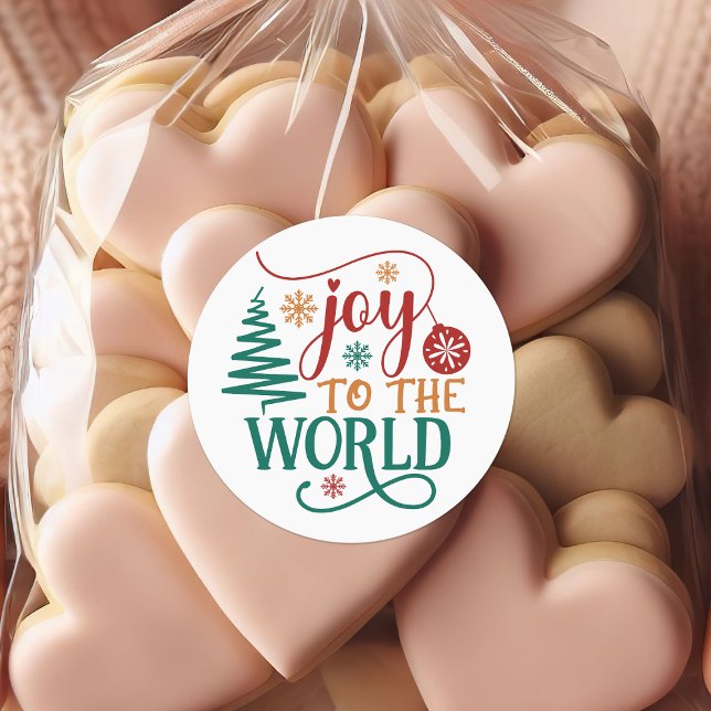 Adesivo Cute 'Joy to the World' Christmas (Criador carregado)