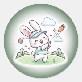 Adesivo Cute Kawai Bunny Golfer Sport