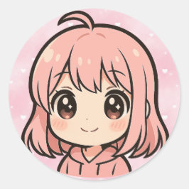 Adesivo Cute Kawaii Anime Girl Face Sticker