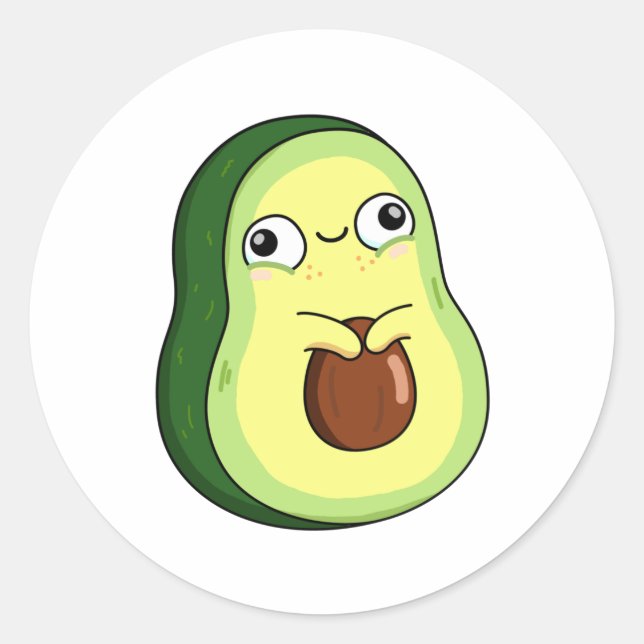 Adesivo Cute Kawaii Avocado (Frente)