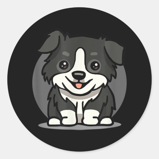 Adesivo Cute Kawaii Border Collie Chibi (Frente)