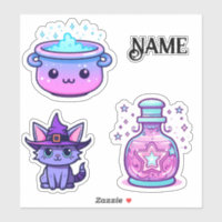 Cute kawaii bruxa gatinho
