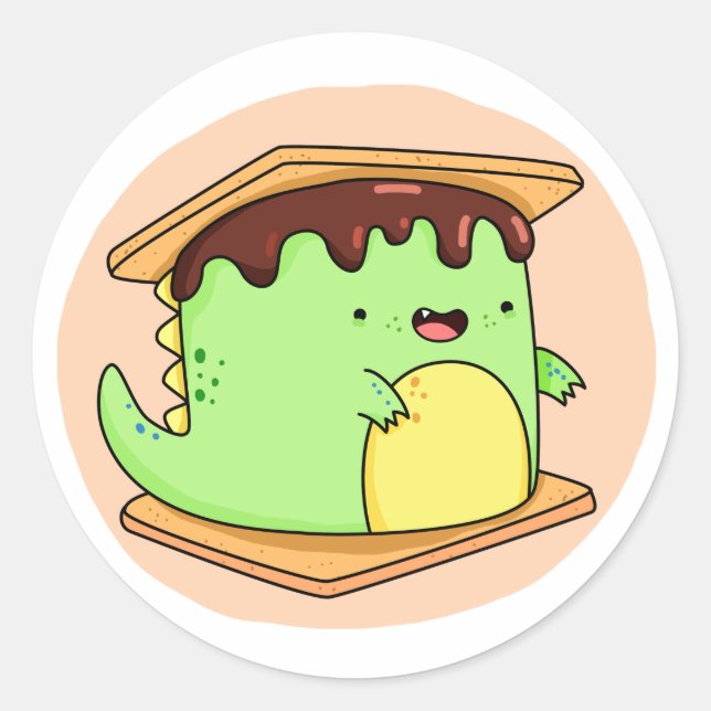 Adesivo Cute Kawaii Dino-smore (Frente)