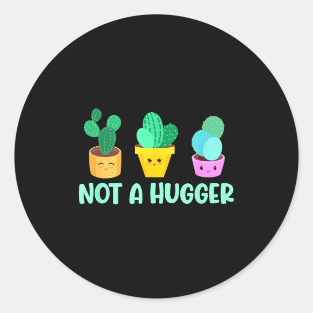 Adesivo Cute Kawaii Do Not Hug I'm Not A Hugger Cactus  (Frente)