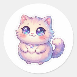 Adesivo Cute Kawaii Fofinho Gatinho Estrela Pastel Chibi S