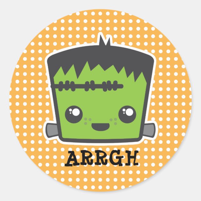 Adesivo Cute Kawaii Frankenstein Monster Halloween (Frente)