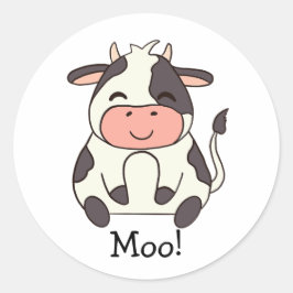 Adesivo Cute Kawaii Friendly Cow Moo!