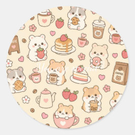 Adesivo Cute Kawaii Hamster Pattern | Sweet Pastel