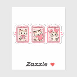 Adesivo Cute Kawaii Kitten Love Sticker