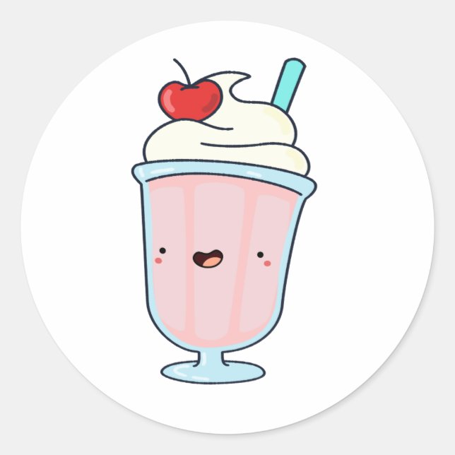 Adesivo Cute Kawaii Milkshake (Frente)