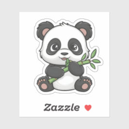 Adesivo Cute Kawaii Panda Comendo Amante de os animais Bam
