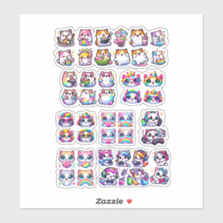 Adesivo Cute Kawaii Rainbow Cat Stickers – Adorable Gamer 
