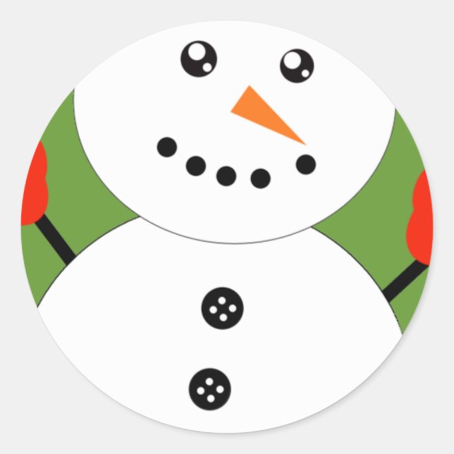 Adesivo Cute Kawaii Snowman (Frente)