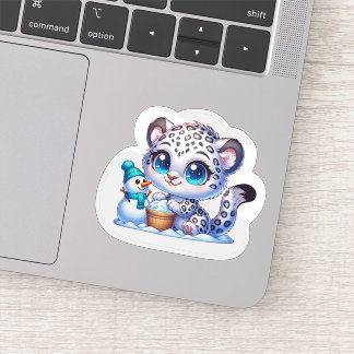 Adesivo Cute Kawaii Stickers Snow Leopard Sticker Big Cat 