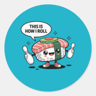 Adesivo Cute Kawaii Sushi com pinos de boliche