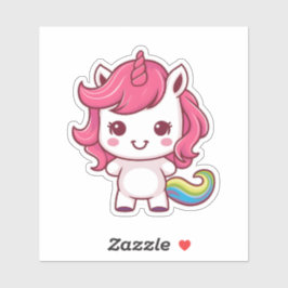 Adesivo Cute Kawaii Unicorn - Adorável Criatura Mágica De