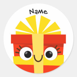 Adesivo Cute Kids Christmas Gift Sticker with Personalize
