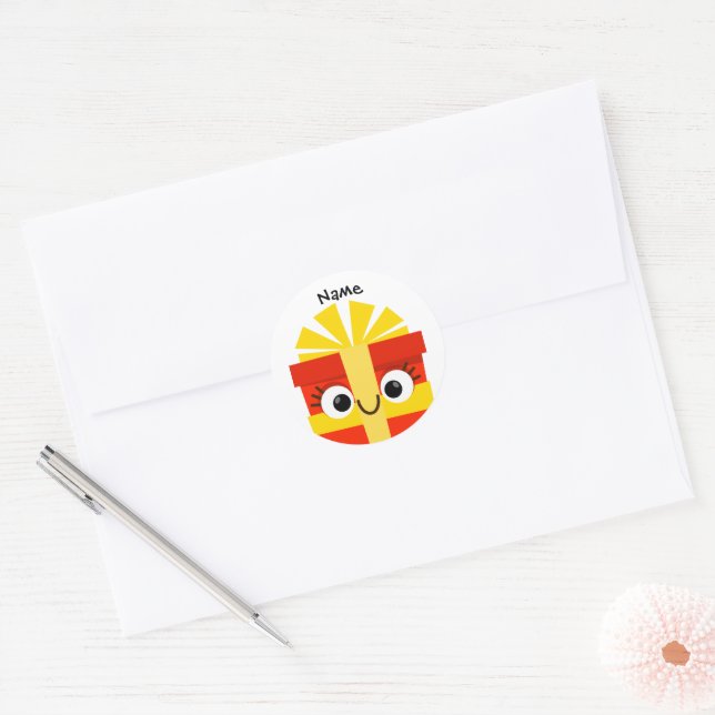 Adesivo Cute Kids Christmas Gift Sticker with Personalize (Envelope)