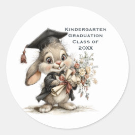 Adesivo  Cute Kindergarten Graduation Bunny Design