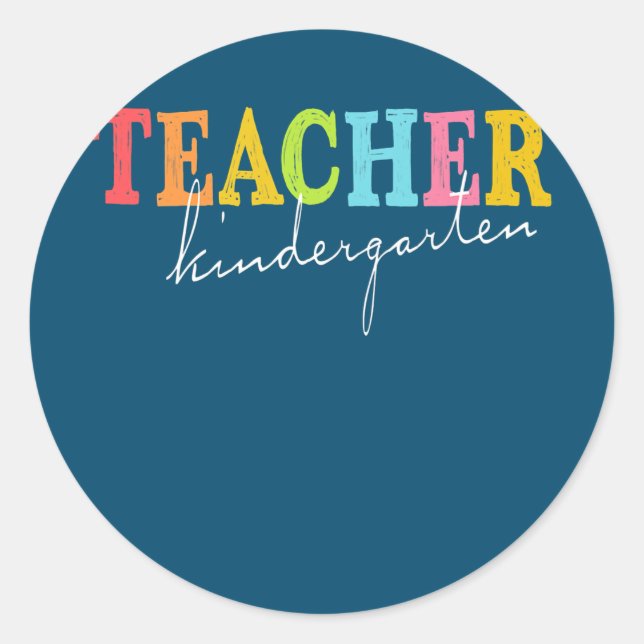 Adesivo Cute Kindergarten Teacher Back To School Teacher  (Frente)
