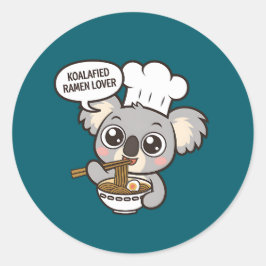 Adesivo Cute Koala curtindo Ramen
