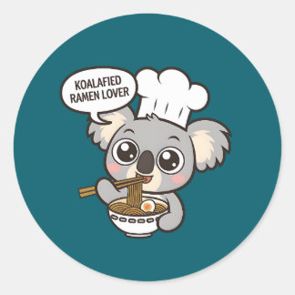 Adesivo Cute Koala curtindo Ramen