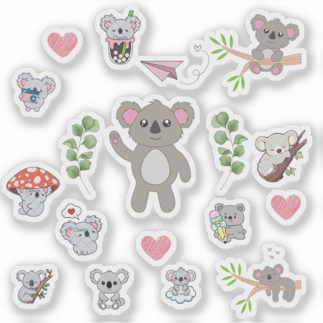 Adesivo Cute Koala Stickers (Frente)