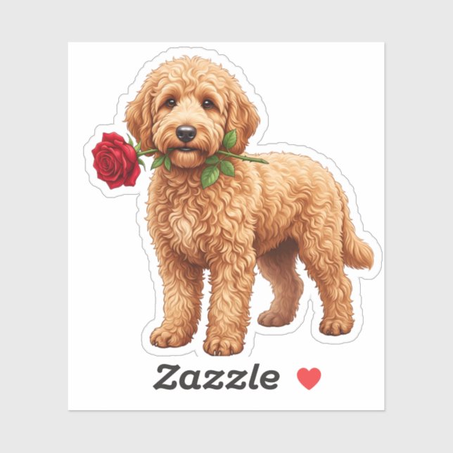Adesivo ‏Cute Labradoodle Dog (Folha)