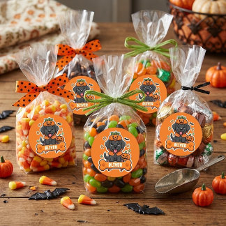 Adesivo Cute Labrador Preto Halloween Abóbora Personalizad