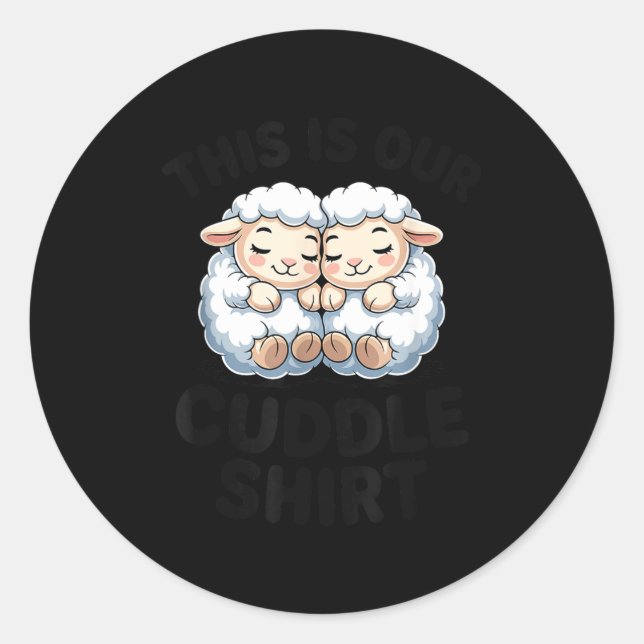 Adesivo Cute Lamb Couple This Is Our Cuddle  (Frente)