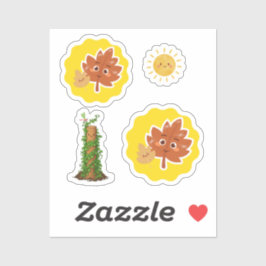 Adesivo Cute Leaf, Sun and Climbing Plant Pun Sticker Set