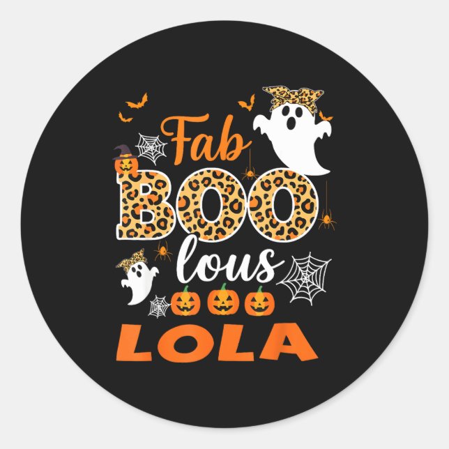 Adesivo Cute Leopard Fab Boo Lous Lola Soky Halloween Cost (Frente)