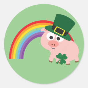 Adesivo Cute Leprechaun Pig