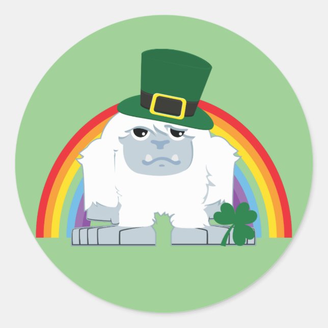 Adesivo Cute Leprechaun Yeti (Frente)