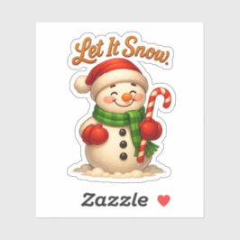 Adesivo Cute Let It Snow Snowman Sticker