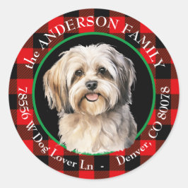Adesivo Cute Lhasa Apso Dog Buffalo Xadrez Endereço de Dev