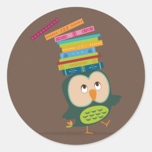 Adesivo Cute little book owl